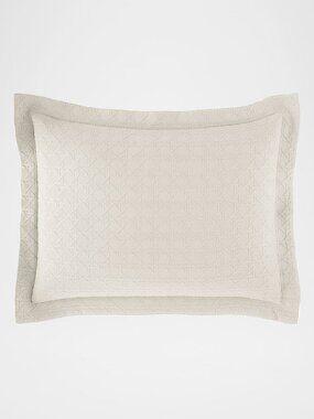 Sferra Marcus Cane Matelasse Standard Pillow Sham Neiman Marcus Ivory/Lt. Sand